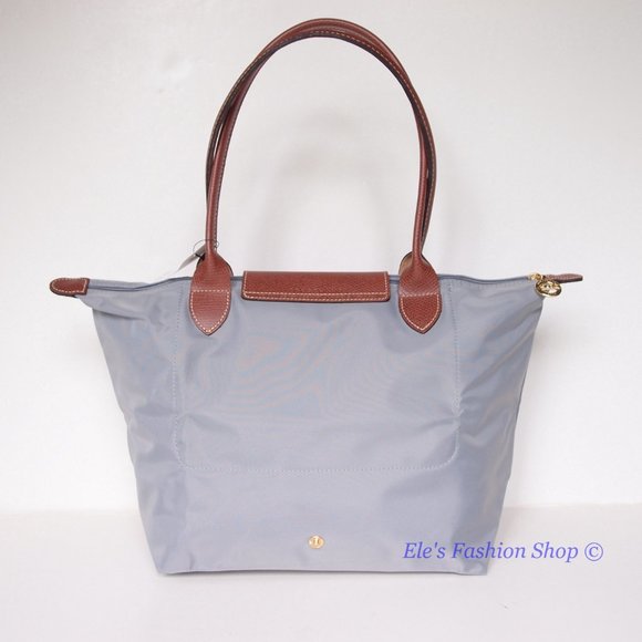 ❤️ NWT LONGCHAMP Le Pliage Small Medium Nylon Shoulder Tote GRAY 100% AUTHENTIC - Picture 8 of 16